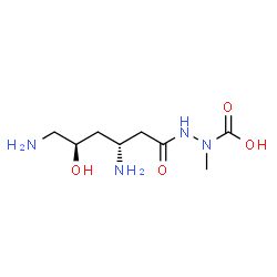 ChemSpider 2D Image | 2-[(3R,5R)-3,6-Diamino-5-hydroxyhexanoyl]-1-methylhydrazinecarboxylic acid | C8H18N4O4