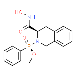 ChemSpider 2D Image | Methyl (R)-[(3R)-3-(hydroxycarbamoyl)-3,4-dihydro-2(1H)-isoquinolinyl]phenylphosphinate | C17H19N2O4P