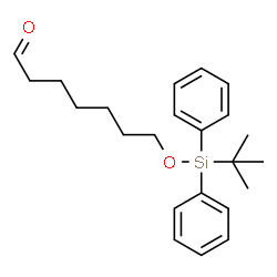ChemSpider 2D Image | 7-{[(2-Methyl-2-propanyl)(diphenyl)silyl]oxy}heptanal | C23H32O2Si