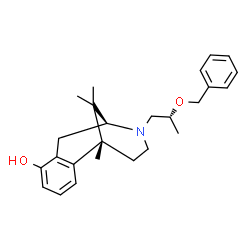 ChemSpider 2D Image | (1R,9S)-10-[(2R)-2-(Benzyloxy)propyl]-1,13,13-trimethyl-10-azatricyclo[7.3.1.0~2,7~]trideca-2,4,6-trien-6-ol | C25H33NO2