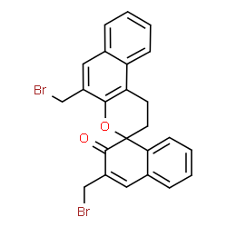 ChemSpider 2D Image | 3',5-Bis(bromomethyl)-1,2-dihydro-2'H-spiro[benzo[f]chromene-3,1'-naphthalen]-2'-one | C24H18Br2O2
