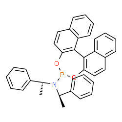 ChemSpider 2D Image | N,N-Bis[(1R)-1-phenylethyl]dinaphtho[2,1-d:1',2'-f][1,3,2]dioxaphosphepin-4-amine | C36H30NO2P