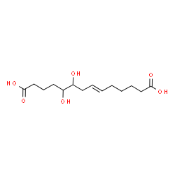 ChemSpider 2D Image | (6E)-9,10-Dihydroxy-6-tetradecenedioic acid | C14H24O6