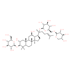 ChemSpider 2D Image | (2alpha,3beta,5xi,9xi,12beta)-3-(beta-D-Glucopyranosyloxy)-2,12-dihydroxydammar-24-en-20-yl 6-O-beta-D-xylopyranosyl-beta-D-glucopyranoside | C47H80O18
