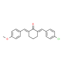 ChemSpider 2D Image | (2E,6E)-2-(4-Chlorobenzylidene)-6-(4-methoxybenzylidene)cyclohexanone | C21H19ClO2