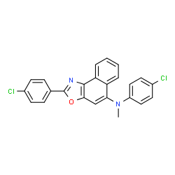 ChemSpider 2D Image | N,2-Bis(4-chlorophenyl)-N-methylnaphtho[1,2-d][1,3]oxazol-5-amine | C24H16Cl2N2O