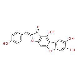 ChemSpider 2D Image | (2Z)-4,6,7-Trihydroxy-2-(4-hydroxybenzylidene)[1]benzofuro[3,2-f][1]benzofuran-3(2H)-one | C21H12O7