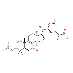 ChemSpider 2D Image | (3alpha,7alpha,22S,24E)-3,22-Diacetoxy-7-methoxylanosta-8,24-dien-26-oic acid | C35H54O7