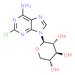 ChemSpider 2D Image | 2-Chloro-9-(beta-D-xylopyranosyl)-9H-purin-6-amine | C10H12ClN5O4