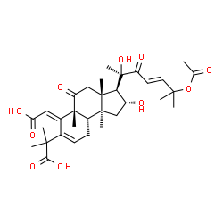 ChemSpider 2D Image | 2-[(2R,3R,3aR,5aR,6E,9aS,9bS)-3-[(2R,4E)-6-Acetoxy-2-hydroxy-6-methyl-3-oxo-4-hepten-2-yl]-6-(carboxymethylene)-2-hydroxy-3a,5a,9b-trimethyl-5-oxo-2,3,3a,4,5,5a,6,9,9a,9b-decahydro-1H-cyclopenta[a]nap
hthalen-7-yl]-2-methylpropanoic acid | C32H44O10
