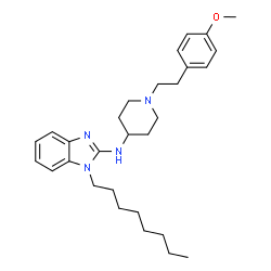 ChemSpider 2D Image | N-{1-[2-(4-Methoxyphenyl)ethyl]-4-piperidinyl}-1-octyl-1H-benzimidazol-2-amine | C29H42N4O