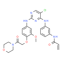 ChemSpider 2D Image | N-(3-{[5-Chloro-2-({3-methoxy-4-[2-(4-morpholinyl)-2-oxoethoxy]phenyl}amino)-4-pyrimidinyl]amino}phenyl)acrylamide | C26H27ClN6O5