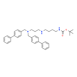 ChemSpider 2D Image | 2-Methyl-2-propanyl [4-({3-[bis(4-biphenylylmethyl)amino]propyl}amino)butyl]carbamate | C38H47N3O2