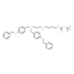 ChemSpider 2D Image | 2-Methyl-2-propanyl {4-[(3-{bis[4-(benzyloxy)benzyl]amino}propyl)amino]butyl}carbamate | C40H51N3O4