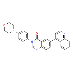 ChemSpider 2D Image | 3-[4-(4-Morpholinyl)phenyl]-6-(4-quinolinyl)-4(3H)-quinazolinone | C27H22N4O2