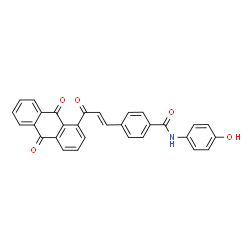 ChemSpider 2D Image | 4-[(1E)-3-(9,10-Dioxo-9,10-dihydro-1-anthracenyl)-3-oxo-1-propen-1-yl]-N-(4-hydroxyphenyl)benzamide | C30H19NO5