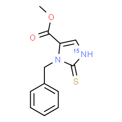 ChemSpider 2D Image | Methyl 3-benzyl-2-thioxo(1-~15~N)-2,3-dihydro-1H-imidazole-4-carboxylate | C12H12N15NO2S