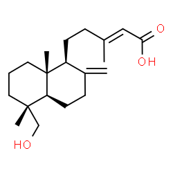 ChemSpider 2D Image | (2E)-5-[(1S,4aR,5R,8aR)-5-(Hydroxymethyl)-5,8a-dimethyl-2-methylenedecahydro-1-naphthalenyl]-3-methyl-2-pentenoic acid | C20H32O3