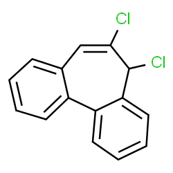ChemSpider 2D Image | 5,6-Dichloro-5H-dibenzo[a,c][7]annulene | C15H10Cl2
