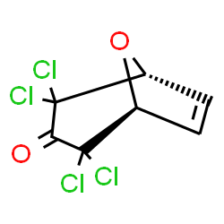 ChemSpider 2D Image | (1R,5S)-2,2,4,4-Tetrachloro-8-oxabicyclo[3.2.1]oct-6-en-3-one | C7H4Cl4O2