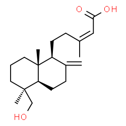 ChemSpider 2D Image | (2Z)-5-[(1S,4aR,5S,8aR)-5-(Hydroxymethyl)-5,8a-dimethyl-2-methylenedecahydro-1-naphthalenyl]-3-methyl-2-pentenoic acid | C20H32O3