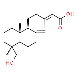 ChemSpider 2D Image | (2E)-5-[(1S,5S,8aR)-5-(Hydroxymethyl)-5,8a-dimethyl-2-methylenedecahydro-1-naphthalenyl]-3-methyl-2-pentenoic acid | C20H32O3