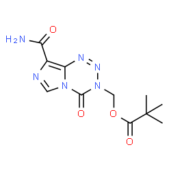 ChemSpider 2D Image | (8-Carbamoyl-4-oxoimidazo[5,1-d][1,2,3,5]tetrazin-3(4H)-yl)methyl pivalate | C11H14N6O4