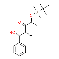 ChemSpider 2D Image | (5R)-1,4-Dideoxy-2-O-[dimethyl(2-methyl-2-propanyl)silyl]-4-methyl-5-C-phenyl-D-erythro-pent-3-ulose | C18H30O3Si