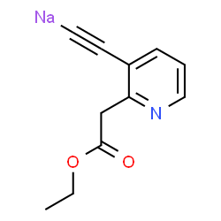 ChemSpider 2D Image | {[2-(2-Ethoxy-2-oxoethyl)-3-pyridinyl]ethynyl}sodium | C11H10NNaO2