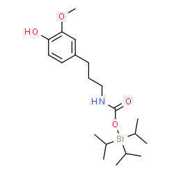 ChemSpider 2D Image | Triisopropylsilyl [3-(4-hydroxy-3-methoxyphenyl)propyl]carbamate | C20H35NO4Si