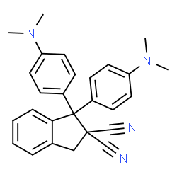 ChemSpider 2D Image | 1,1-Bis[4-(dimethylamino)phenyl]-1,3-dihydro-2H-indene-2,2-dicarbonitrile | C27H26N4