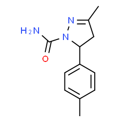 ChemSpider 2D Image | 3-Methyl-5-(4-methylphenyl)-4,5-dihydro-1H-pyrazole-1-carboxamide | C12H15N3O