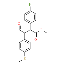 ChemSpider 2D Image | Methyl 2-(4-fluorophenyl)-3-[4-(methylsulfanyl)phenyl]-4-oxobutanoate | C18H17FO3S