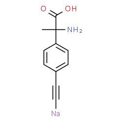 ChemSpider 2D Image | {[4-(1-Amino-1-carboxyethyl)phenyl]ethynyl}sodium | C11H10NNaO2