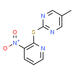 ChemSpider 2D Image | 5-Methyl-2-((3-Nitro-2-Pyridinyl)Thio)Pyrimidine | C10H8N4O2S