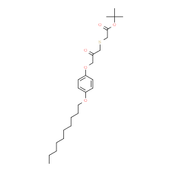 ChemSpider 2D Image | 2-Methyl-2-propanyl ({3-[4-(decyloxy)phenoxy]-2-oxopropyl}sulfanyl)acetate | C25H40O5S