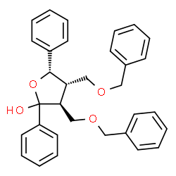 ChemSpider 2D Image | (3S,4S,5S)-3,4-Bis[(benzyloxy)methyl]-2,5-diphenyltetrahydro-2-furanol | C32H32O4