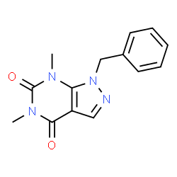 ChemSpider 2D Image | 1-Benzyl-5,7-dimethyl-1H-pyrazolo[3,4-d]pyrimidine-4,6(5H,7H)-dione | C14H14N4O2