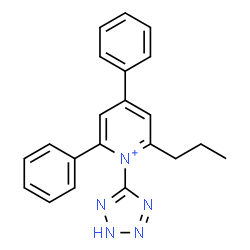 ChemSpider 2D Image | 2,4-Diphenyl-6-propyl-1-(2H-tetrazol-5-yl)pyridinium | C21H20N5