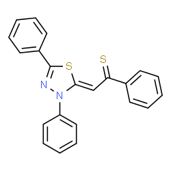 ChemSpider 2D Image | (2Z)-2-(3,5-Diphenyl-1,3,4-thiadiazol-2(3H)-ylidene)-1-phenylethanethione | C22H16N2S2