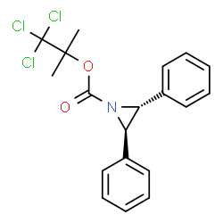 ChemSpider 2D Image | 1,1,1-Trichloro-2-methyl-2-propanyl (2R,3R)-2,3-diphenyl-1-aziridinecarboxylate | C19H18Cl3NO2