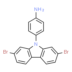 ChemSpider 2D Image | 4-(2,7-Dibromo-9H-carbazol-9-yl)aniline | C18H12Br2N2