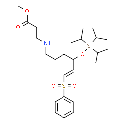ChemSpider 2D Image | Methyl N-{(5E)-6-(phenylsulfonyl)-4-[(triisopropylsilyl)oxy]-5-hexen-1-yl}-beta-alaninate | C25H43NO5SSi
