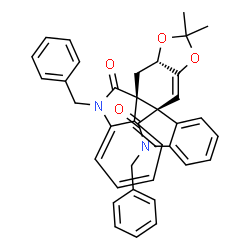 ChemSpider 2D Image | (3S,3a'S,6'S)-1,1''-Dibenzyl-2',2'-dimethyl-3a',4'-dihydrodispiro[indole-3,5'-[1,3]benzodioxole-6',3''-indole]-2,2''(1H,1''H)-dione | C37H32N2O4