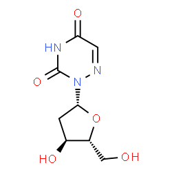 ChemSpider 2D Image | 2-(2-Deoxy-Î²-D-erythro-pentofuranosyl)-1,2,4-triazine-3,5(2H,4H)-dione | C8H11N3O5