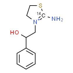 ChemSpider 2D Image | 2-Amino-3-(2-hydroxy-2-phenylethyl)(2-~14~C)-4,5-dihydro-1,3-thiazol-3-ium | C1014CH15N2OS