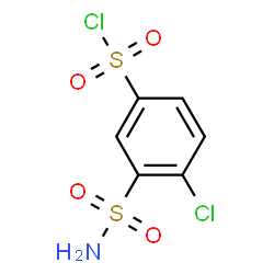 ChemSpider 2D Image | 4-Chloro-3-sulfamoylbenzenesulfonyl chloride | C6H5Cl2NO4S2