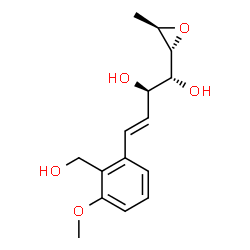 ChemSpider 2D Image | (1R,5E)-1,2-Anhydro-5,6-dideoxy-6-[2-(hydroxymethyl)-3-methoxyphenyl]-1-methyl-D-ribo-hex-5-enitol | C15H20O5