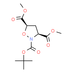 ChemSpider 2D Image | 3,5-Dimethyl 2-(2-methyl-2-propanyl) (3S,5R)-1,2-oxazolidine-2,3,5-tricarboxylate | C12H19NO7