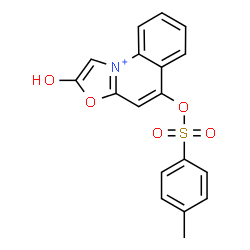 ChemSpider 2D Image | 2-Hydroxy-5-{[(4-methylphenyl)sulfonyl]oxy}[1,3]oxazolo[3,2-a]quinolin-10-ium | C18H14NO5S